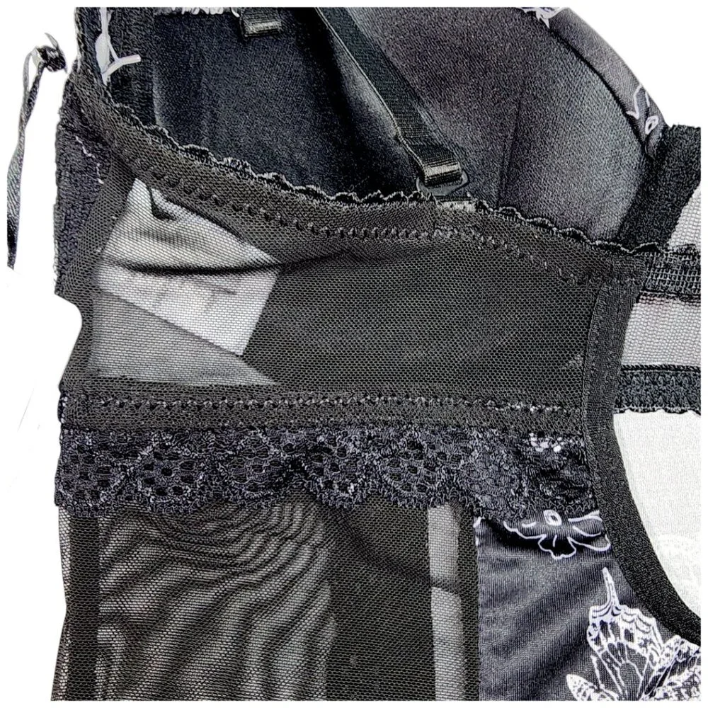Jessica Simpson intimates Babydoll Lingerie- SMALL- Black & White- Women's